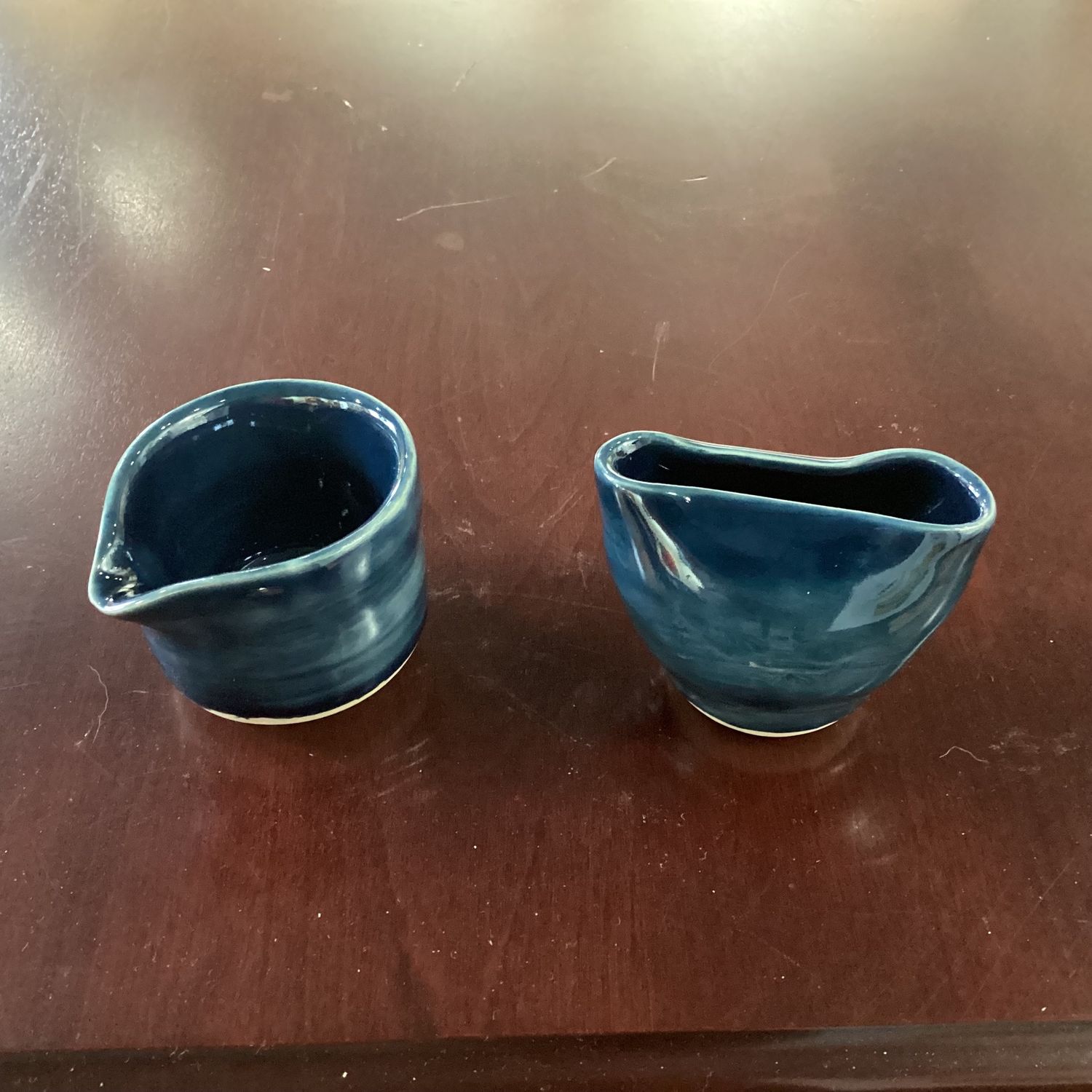 Storm Blue Pottery Sugar &amp; Creamer Set