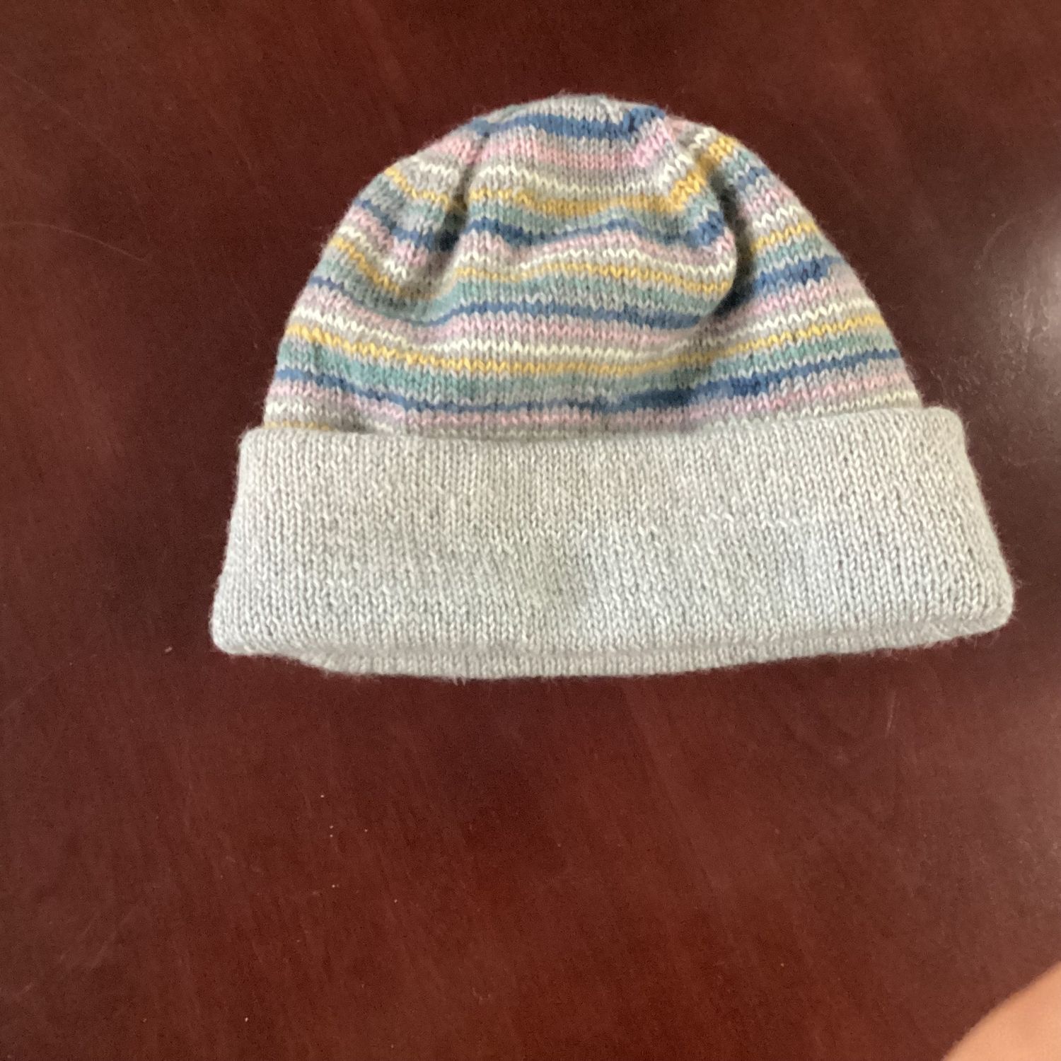 Knitted Reversible Toque Multi Color/Grey