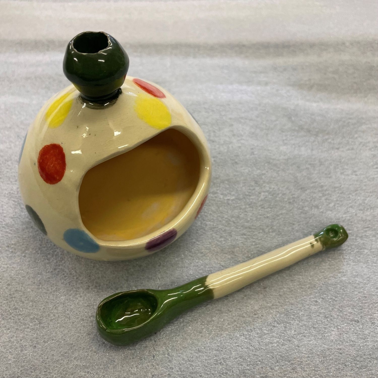 Green polkadot Salt Pigs