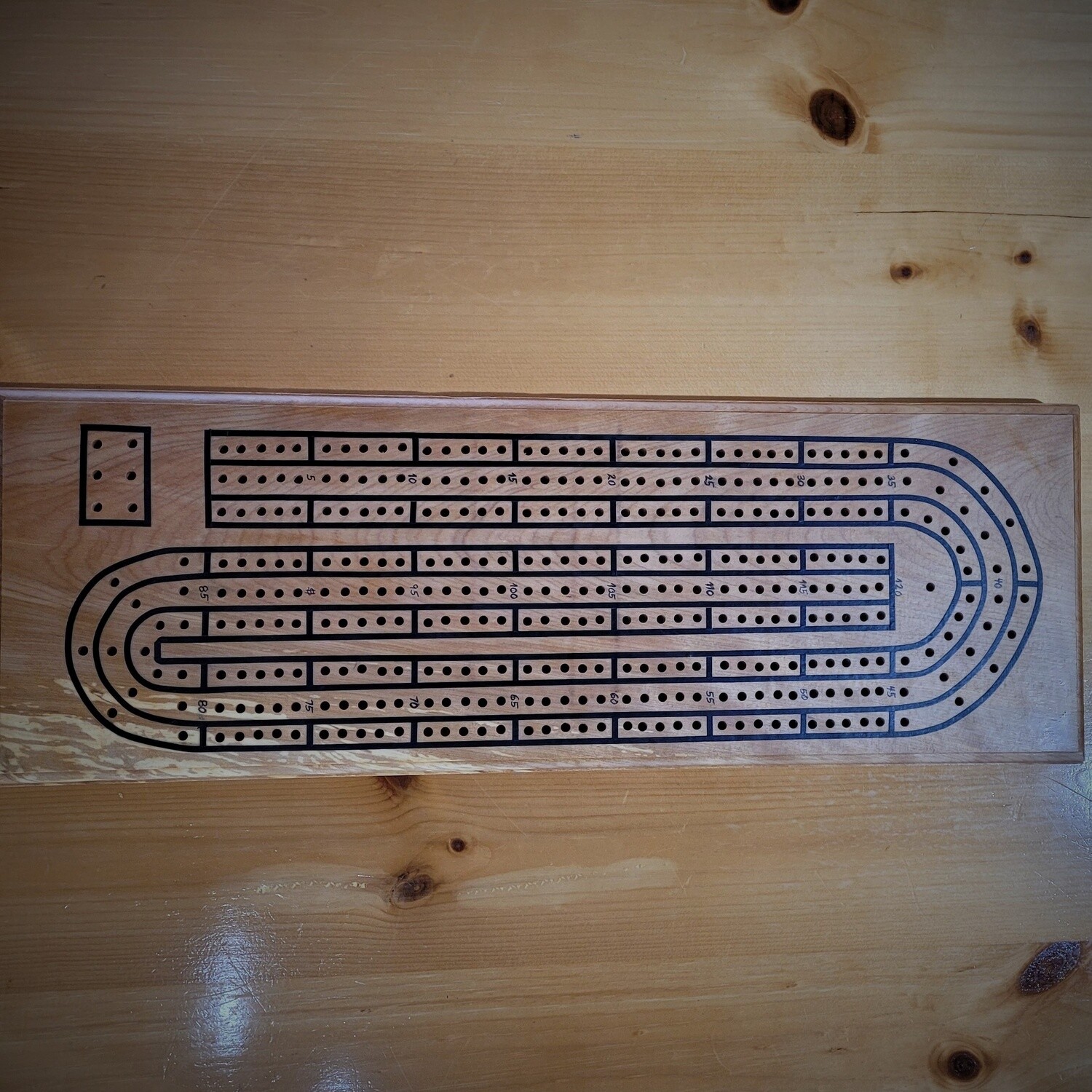 Cribbage board, Size: XX-Large, Wood: Yellow Birch