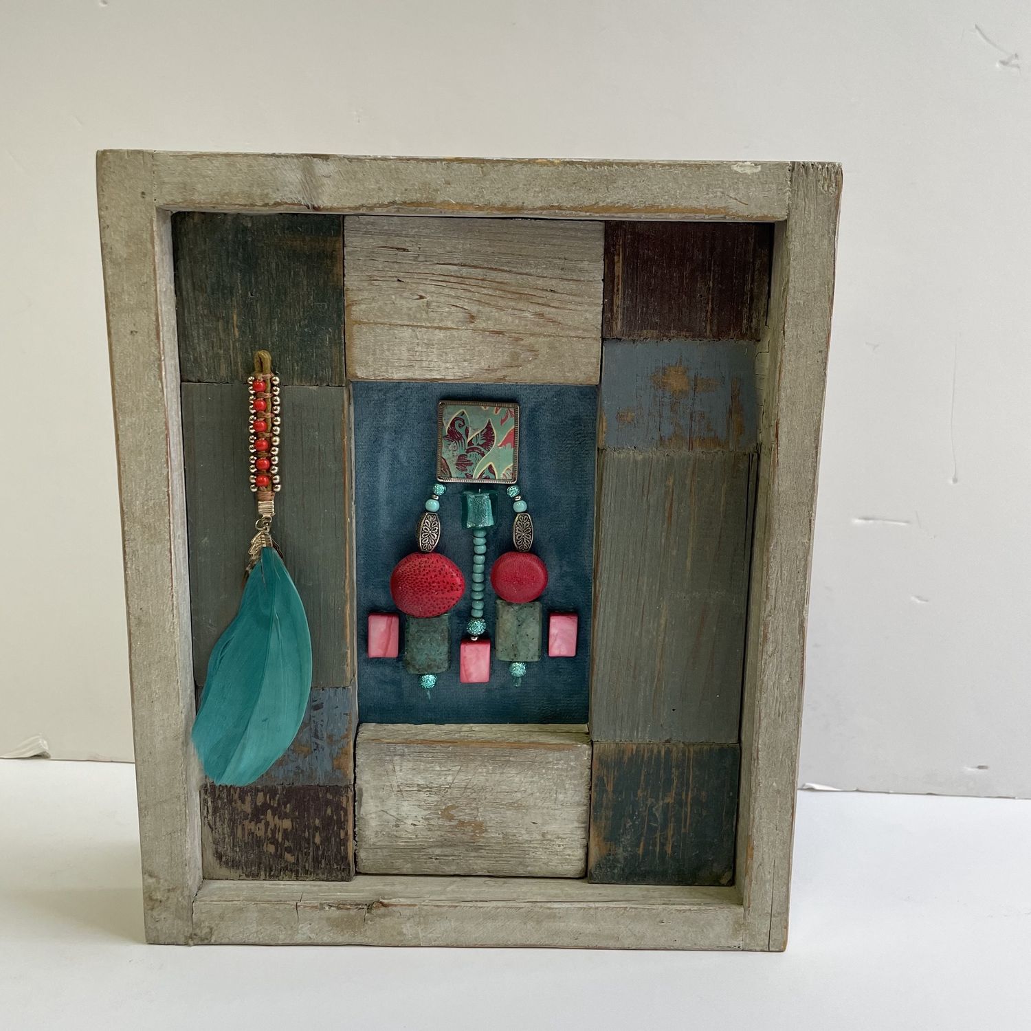 Turquoise and red frame