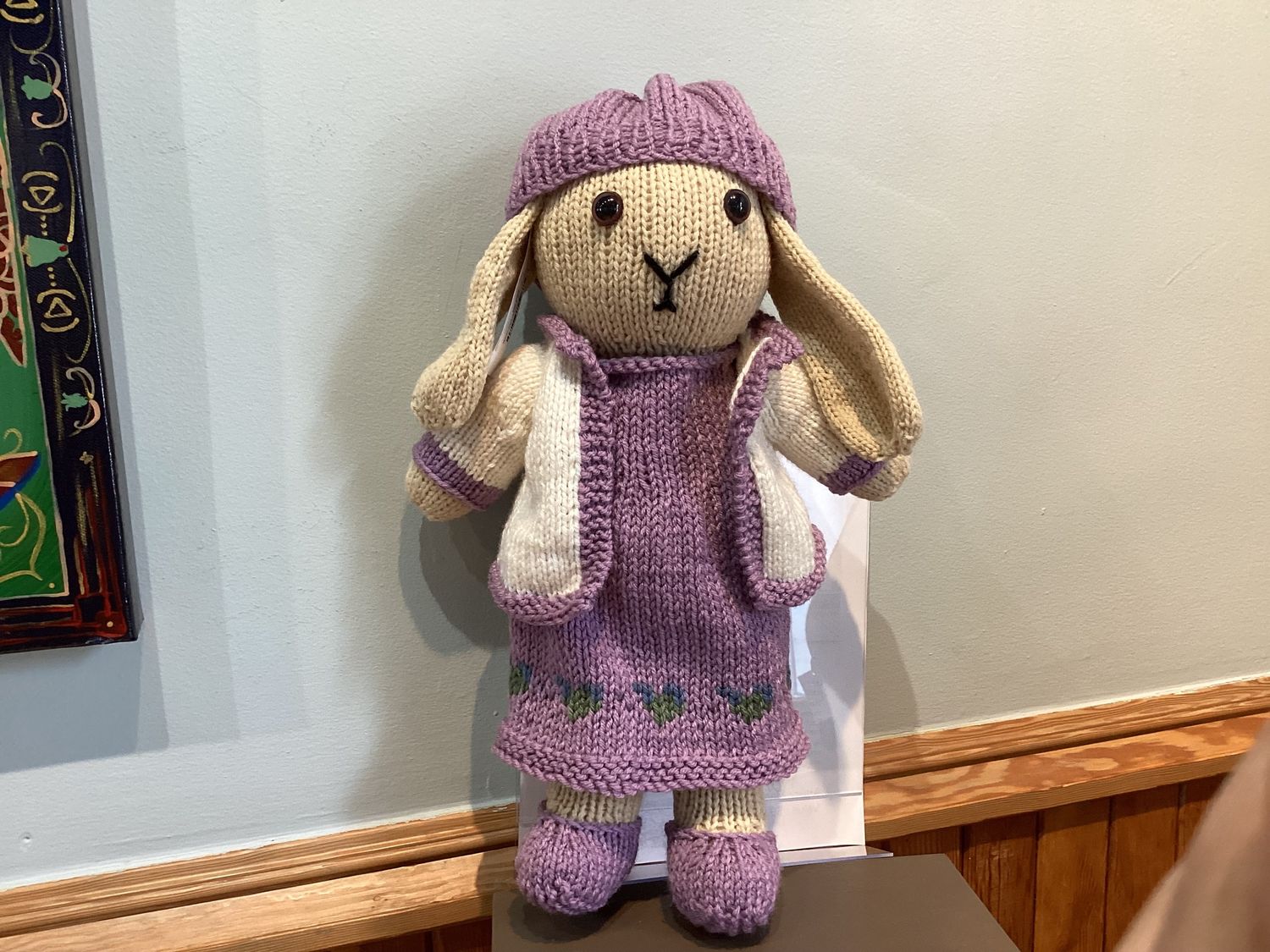 Knitted Bunny w/lavender outfit