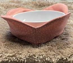 Washable microwave bowl cozy, Color / Couleur: Pink/Rose, Grandeur/Size: 26cm