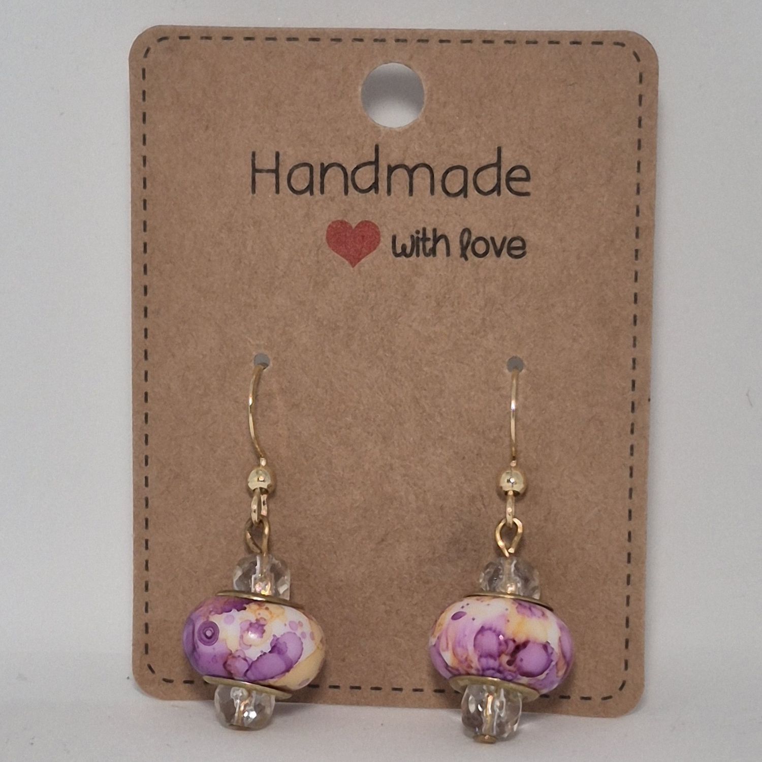 Round earrings on hooks