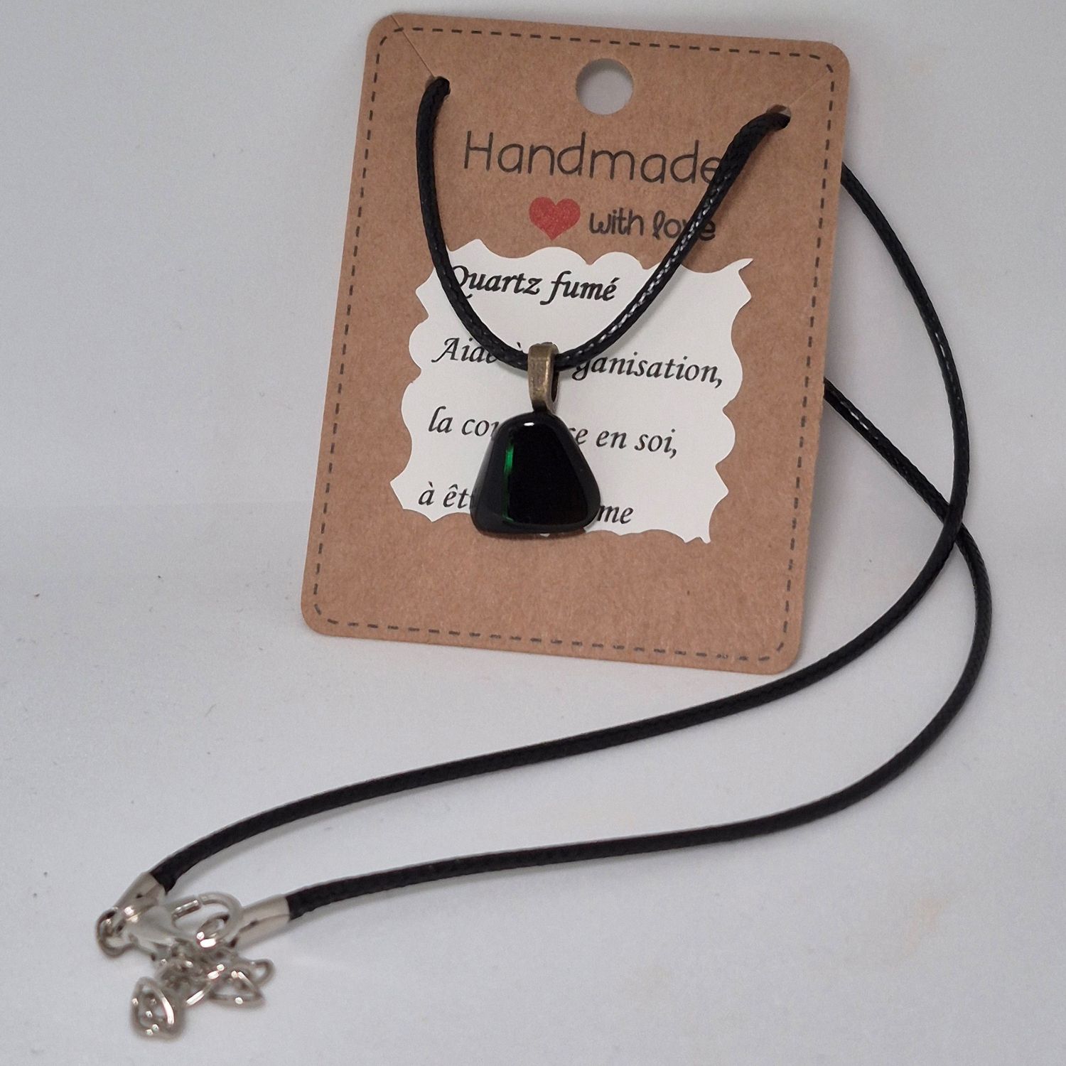 Semi-precious stone pendant necklaces, Pierre/Stone: Smoked quartz
