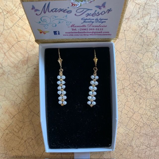 Freshwater pearl earrings on 14kt gold filled