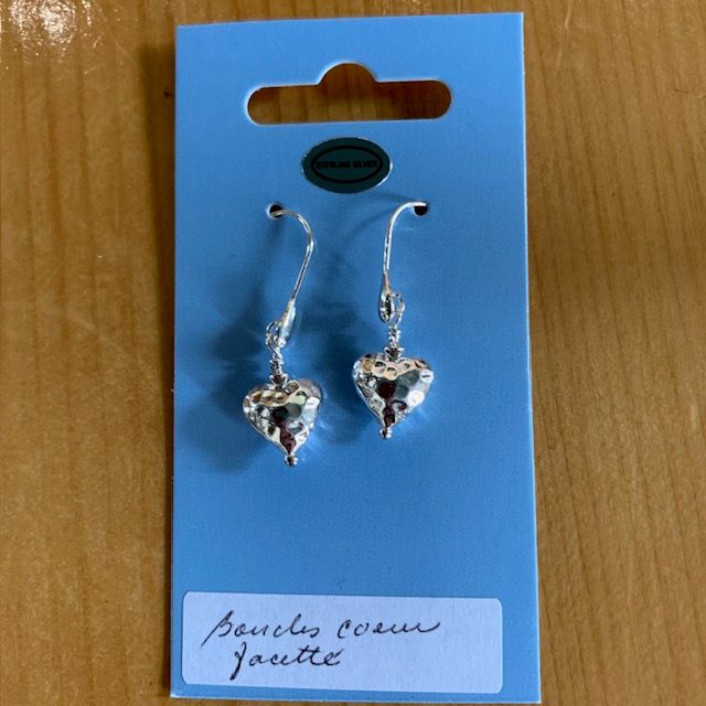 Boucles coeur facetté
