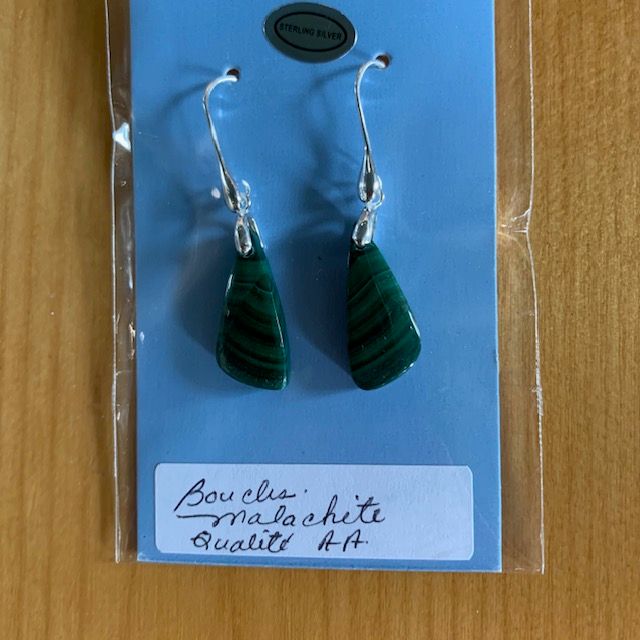 Boucles Malachite qualité AAA