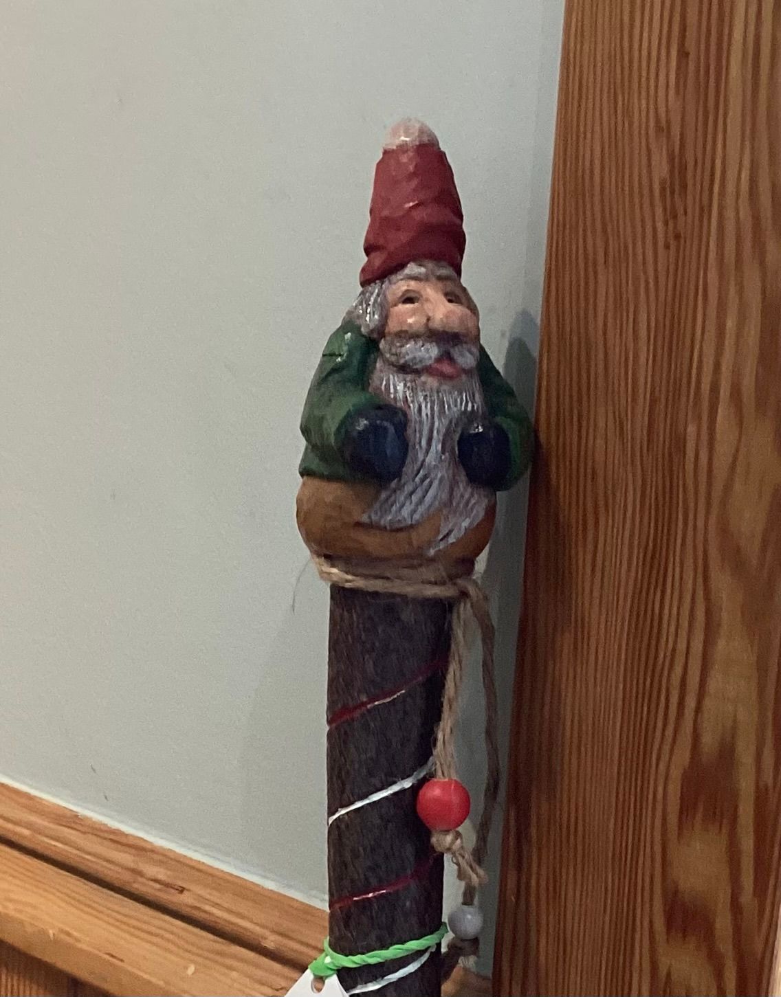 Carved Christmas Walking Stick