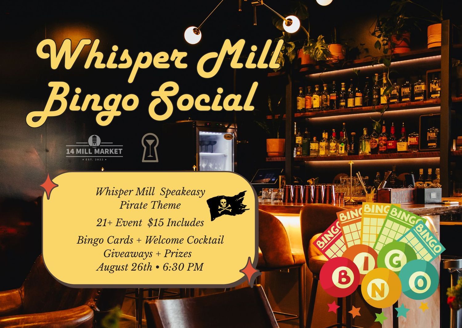 Whisper Mill Bingo Social August 26th Whisper Mill Bingo Social August 26th