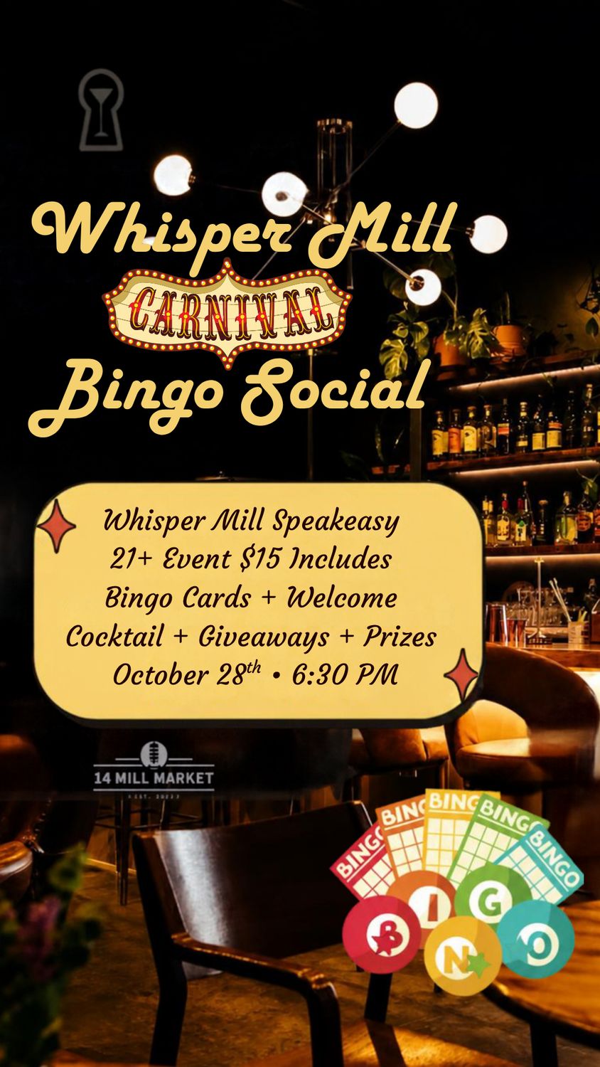 Whisper Mill Bingo Social October 28th Whisper Mill Bingo Social October 28th