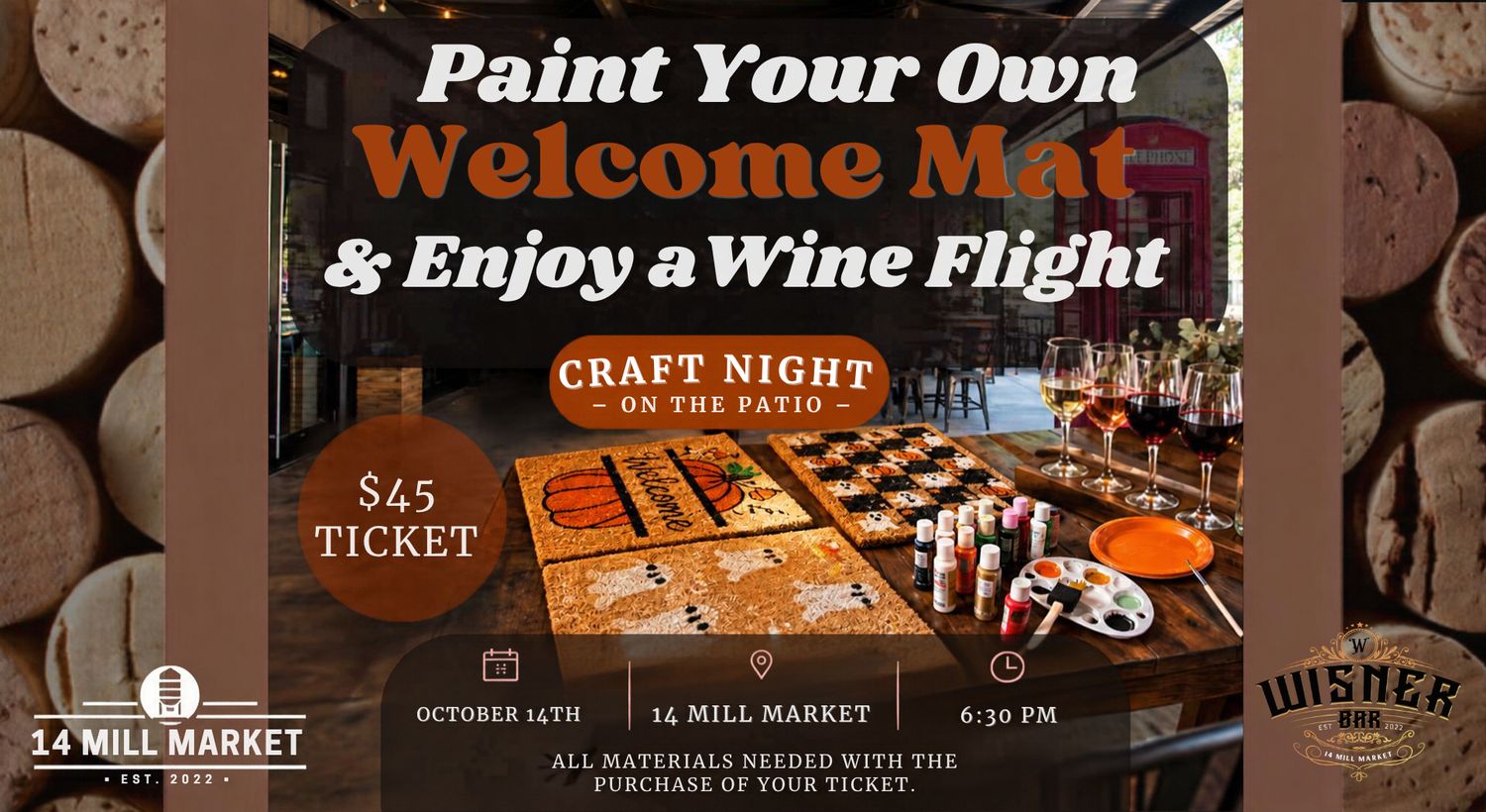 Paint Your Own Welcome Mat & Enjoy A Wine Flight