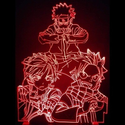 Veilleuse : Les héros : Kirito, Naruto et Natsu