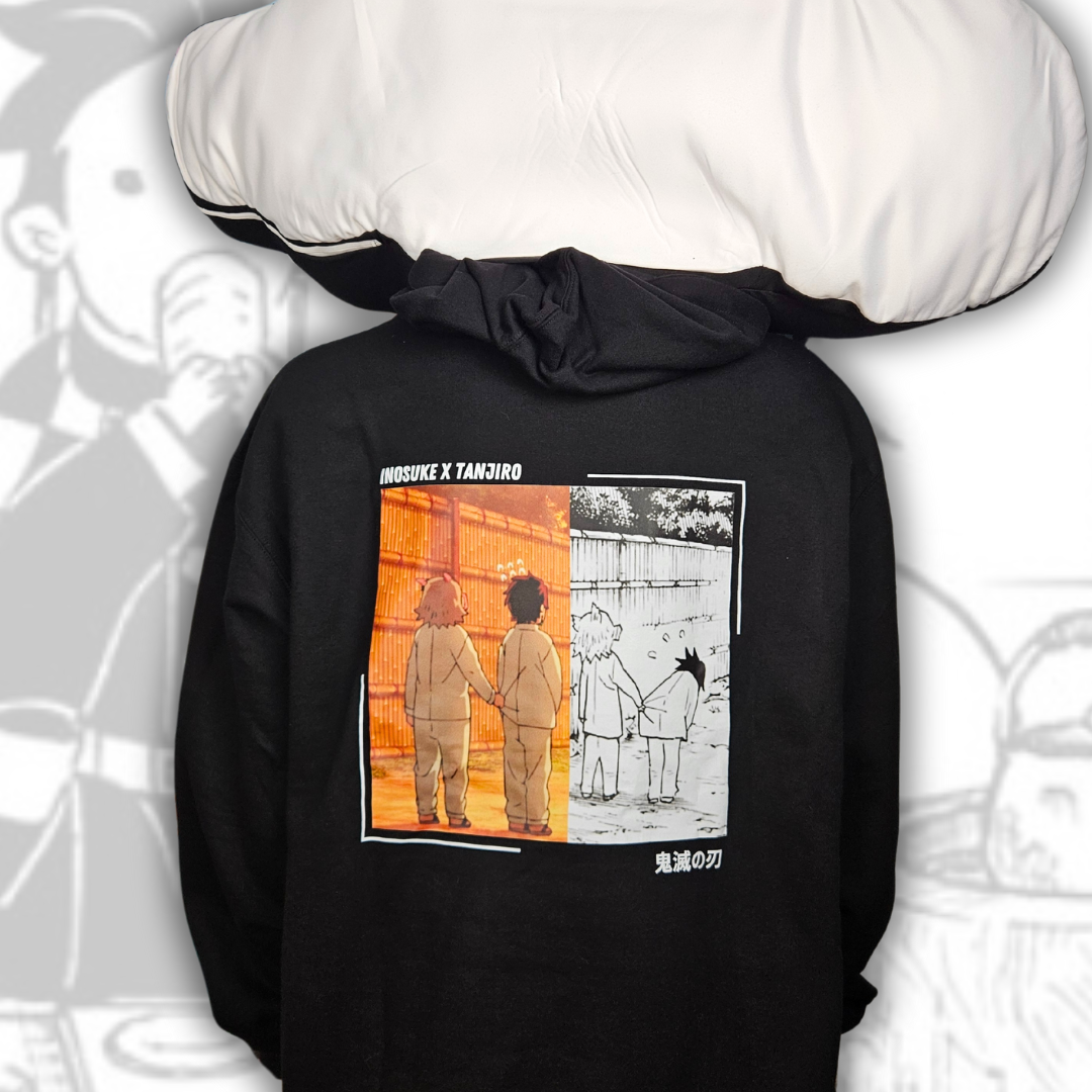 Demon Slayer Tanjiro Et Inosuke Hoodie Deux Faces