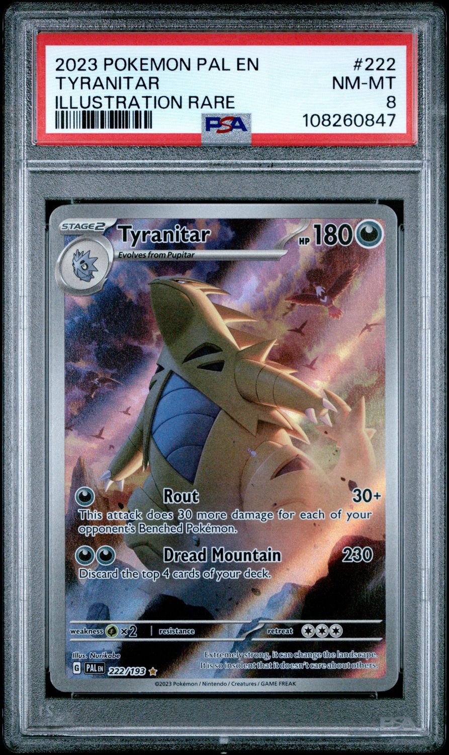 *A328 Tyranitar 222/193 PSA 8 Slab