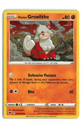 *L117 Hisuian Growlithe (Holo) 070/189 NM