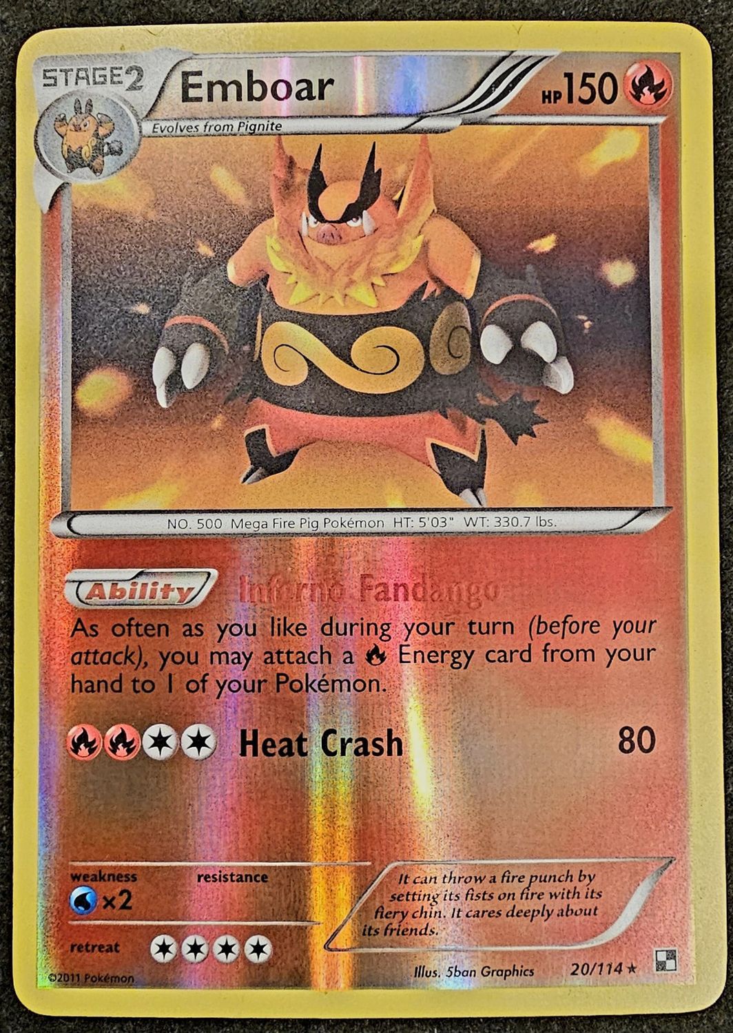 *F194 Emboar (Reverse Holo) 20/114 HP