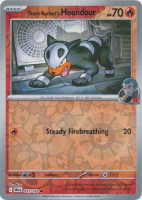*V29 Team Rocket&#39;s Houndour (Reverse Holo) 037/182 NM