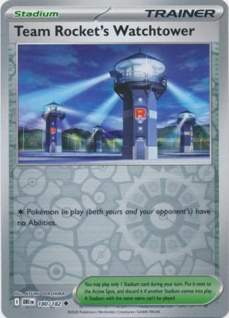 *V19 Team Rocket&#39;s Watchtower (Reverse Holo) 180/182 NM