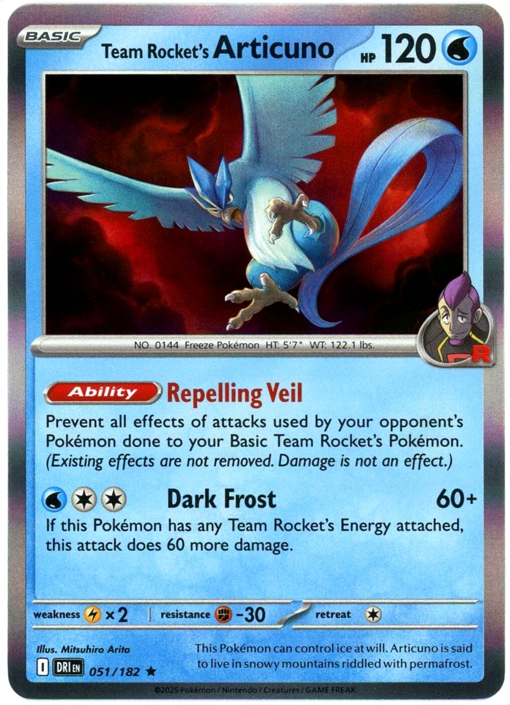 V4 Team Rocket's Articuno 051/182 NM