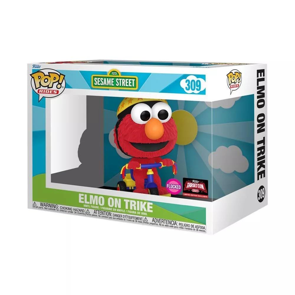 AH105 Elmo on Trike Flocked 309