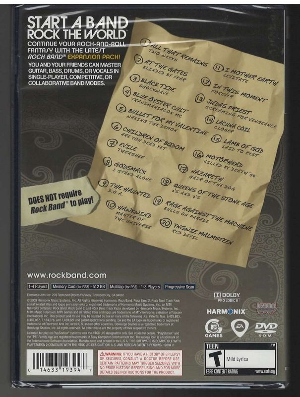 Rock Band Metal Track Pack Ps2 (7/10)