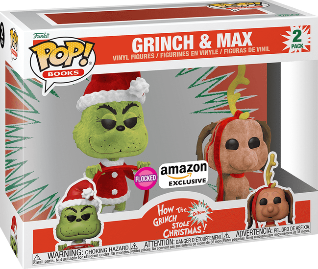 Pe145 Grinch &amp; Max Flocked Amaz. 2 Pack