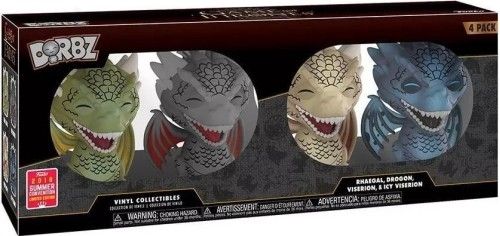 Ey455 Dorbz Rhaelgal, Drogon, Viserion &amp; Icy Viserion 4 Pack 2018 Sumcon