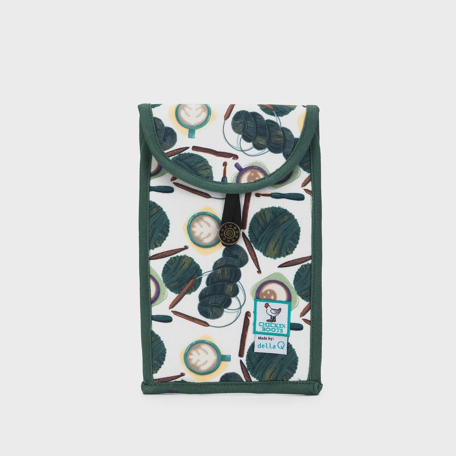 Accordion Circ Needle Pouch, Style: Coffee &amp; Yarn / Green
