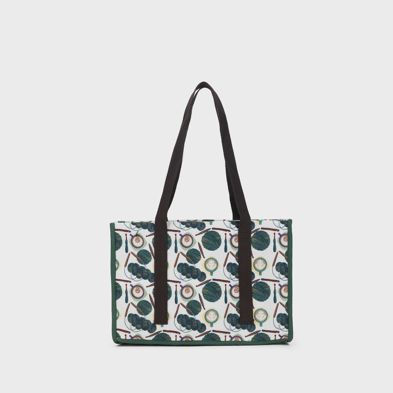 Project Bag, Style: Coffee &amp; Yarn / Green