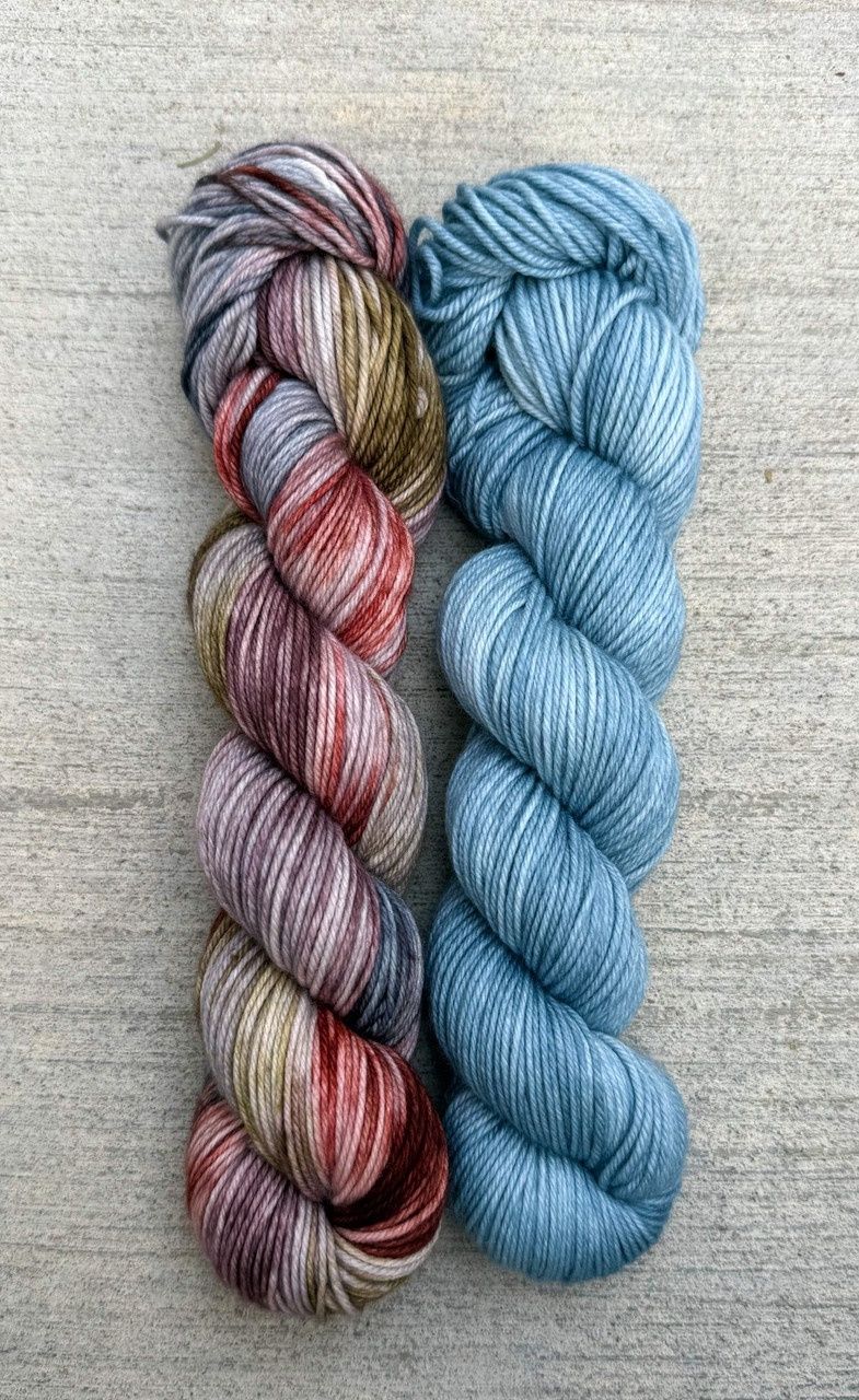 Rhinebeck Hat Kit, Colorway: Glacier Stone &amp; Mystic