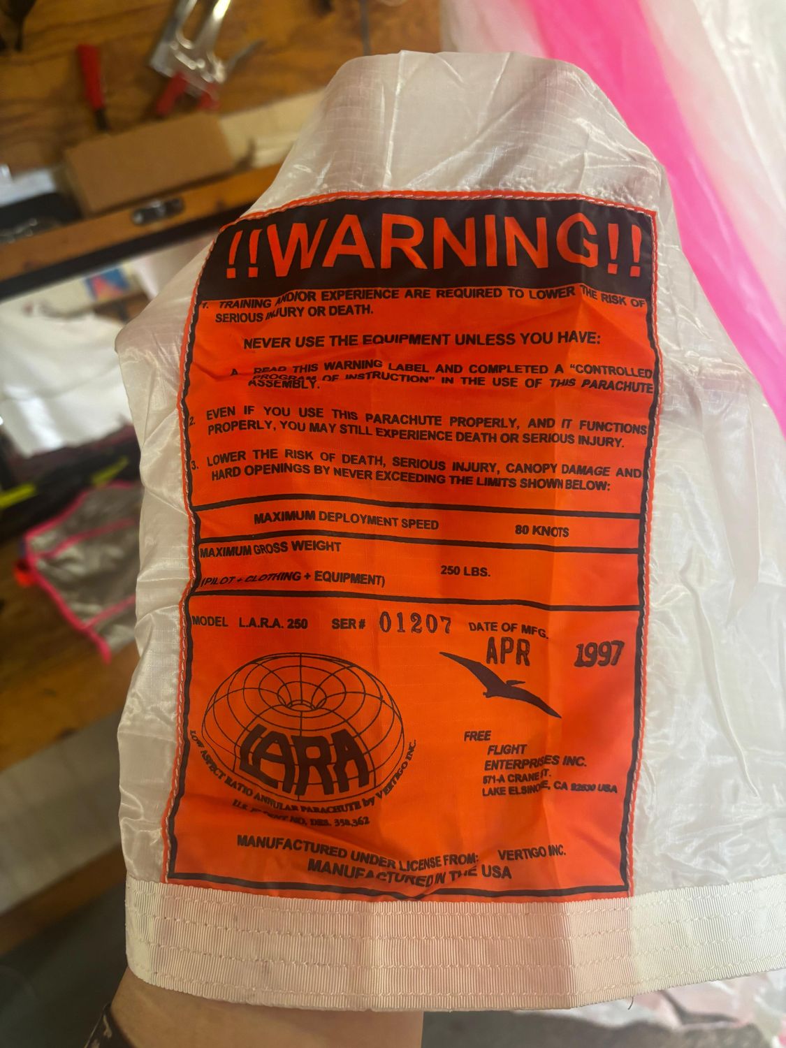 PRE-OWNED LARA GOLD 250 PARACHUTE #5973