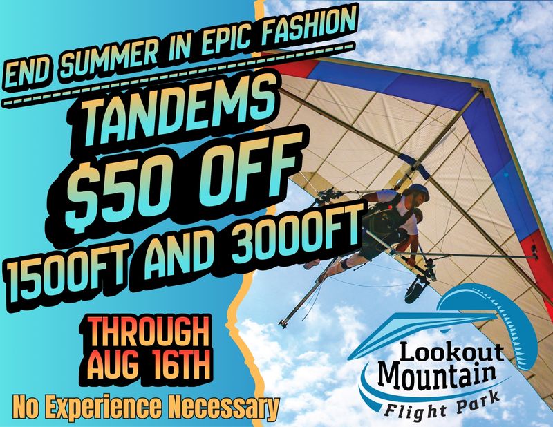 Hang Gliding Tandem 1,500ft $50 OFF (SUMMER SALE 2026)