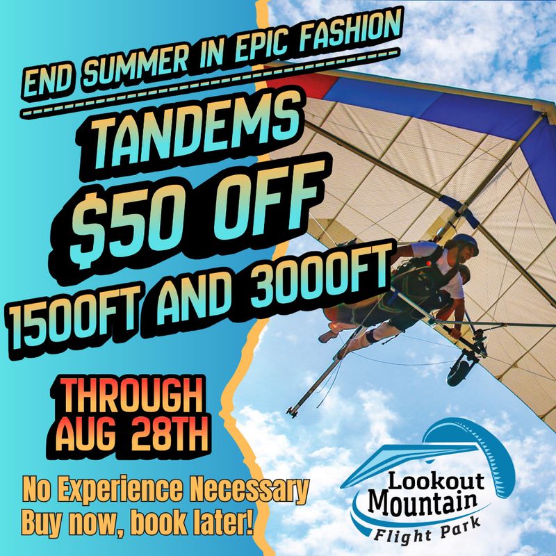 Hang Gliding Tandem 3,000ft $50 OFF (SUMMER SALE 2026)