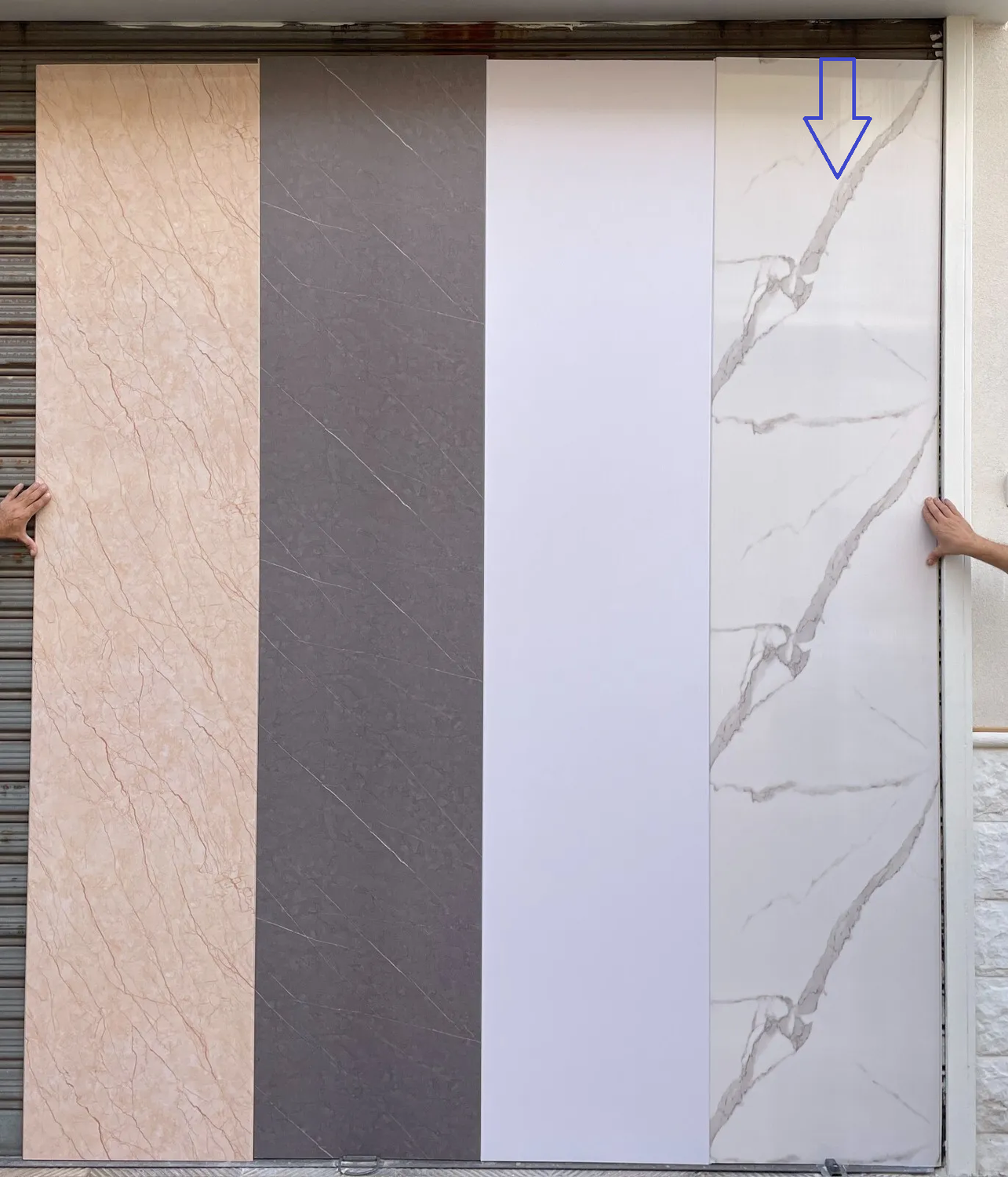 LINEAR PANEL 60cm (LARGHEZZA) X 2,90m (ALTEZZA) CALACATTA EFETTO MARMO