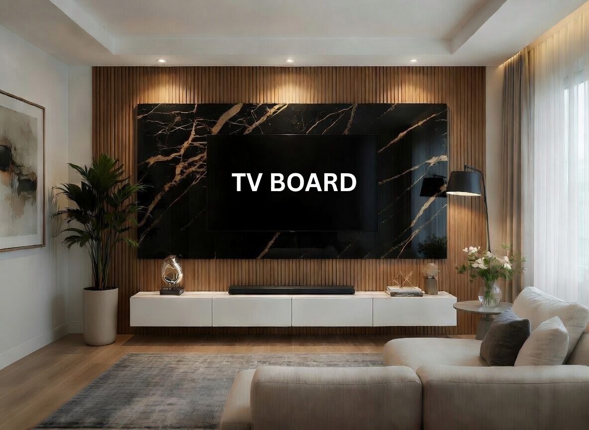 PANNELLO TV ARTIGIANALE  RETROILLUMINATO (TV BOARD 65"-75") EFFETTO MARMO GOLDEN BLACK HIGH GLOSS 230X114cm /STAFFA INCLUSA/  4 LATI ANGOLATI/ INCLUSO IMBALLO SPECIALE IN LEGNO