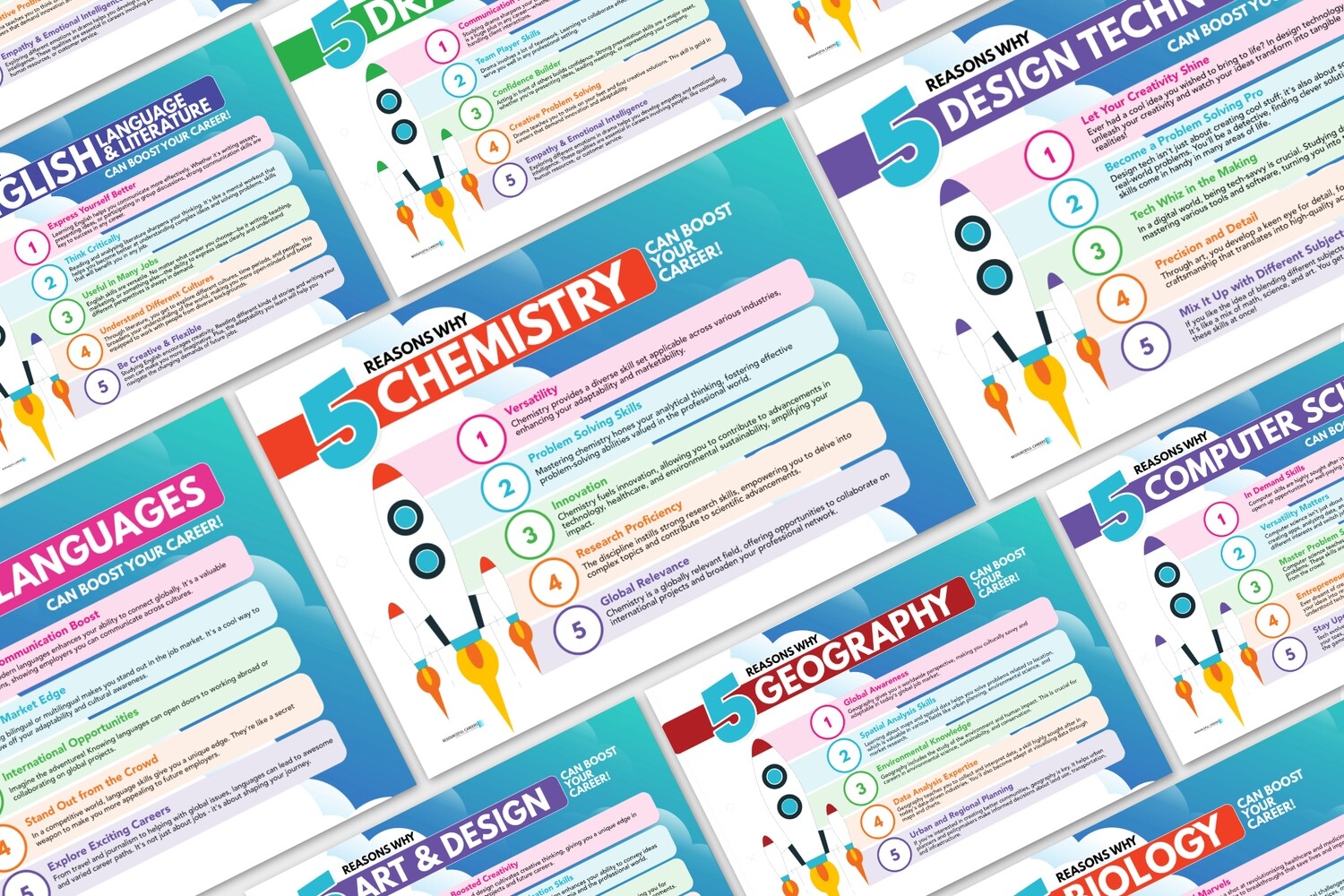 15 x Boost Your Career Subject Posters