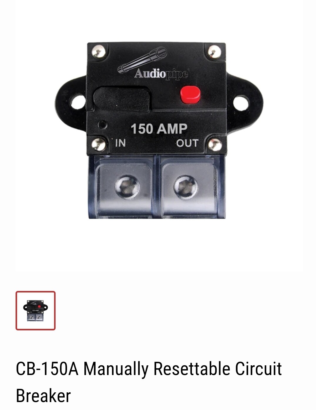 AUDIOPIPE
MANUAL RESETTABLE CIRCUIT BREAKER