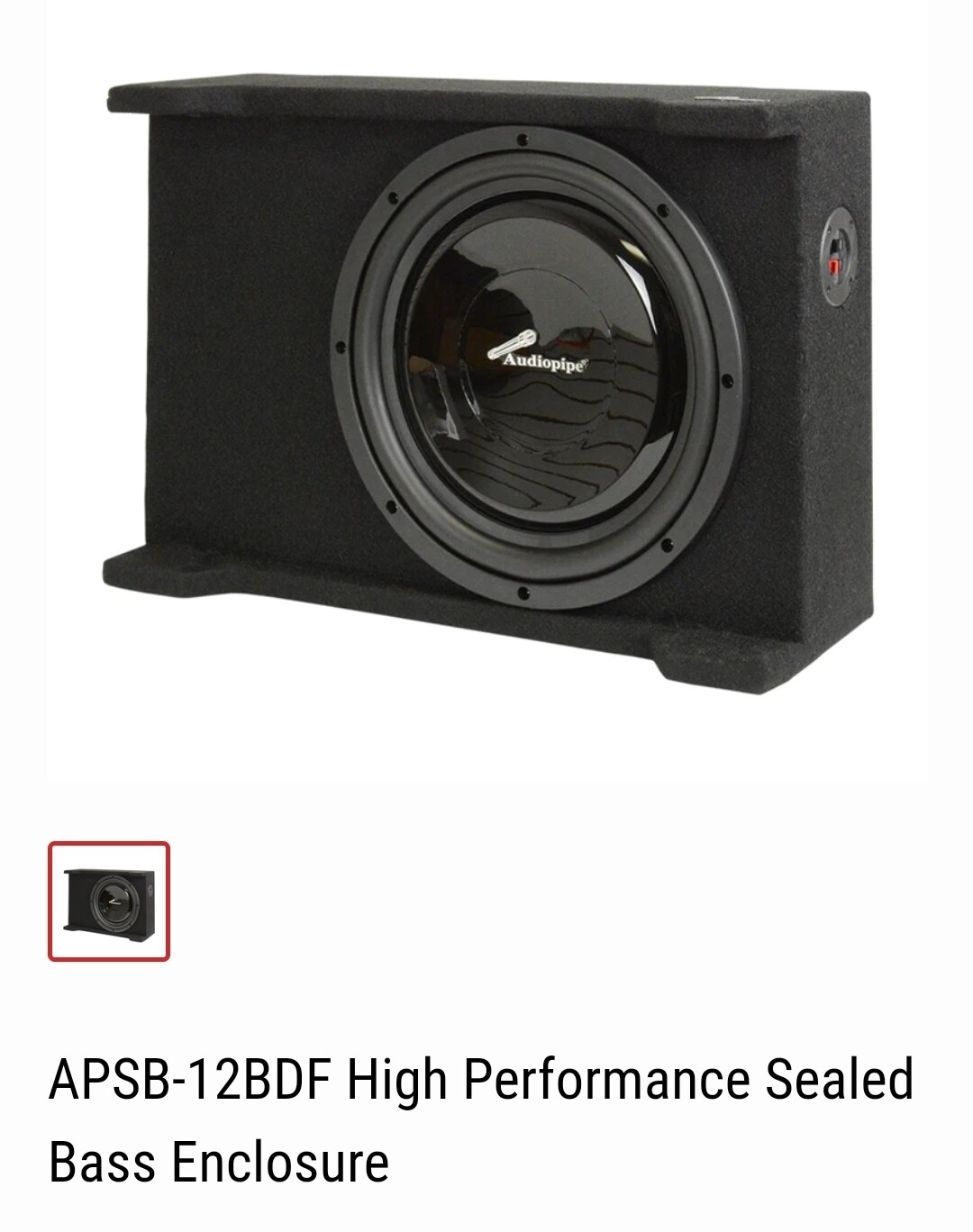 AUDIOPIPE
HIGH PERFORMANCE SEALED BASS ENCLOSURE