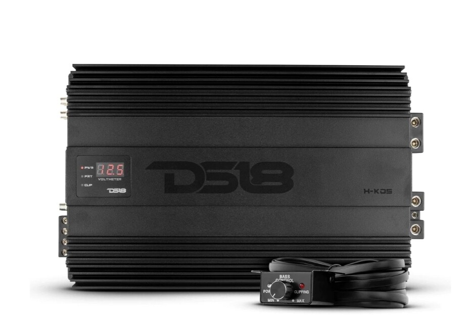 DS-18 H-K05 HOOLIGAN SPL 1-CHANNEL MONOBLOCK CAR AMPLIFIER, VOLTMETER, CLIP INDICATOR 5,000 WATTS RMS 1-OHM