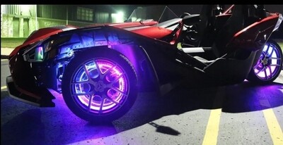 AUTO LED TECH  2015-2023 Polaris Slingshot RGB Color-Chasing LED Wheel Ring Lights Kit (Flow Series)