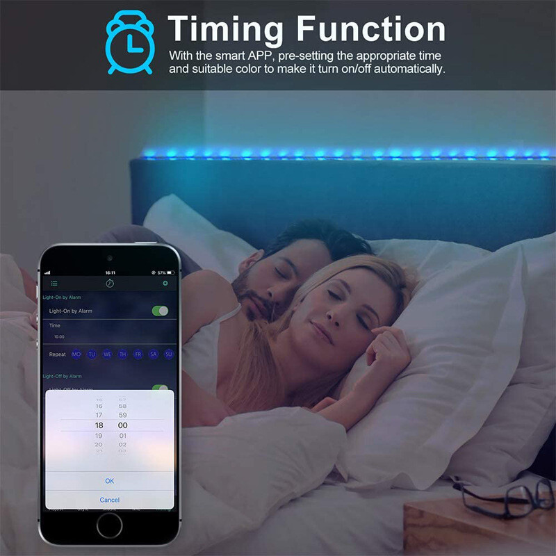 RGB LED Strip Lights 32.8ft WiFi LED Light Strips Works with Alexa Google Assist