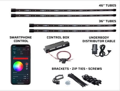 LED GLOW LIGHTING BLUETOOTH MILLION COLOR LED CAR UNDERBODY LIGHTING KIT with SMARTPHONE CONTROL