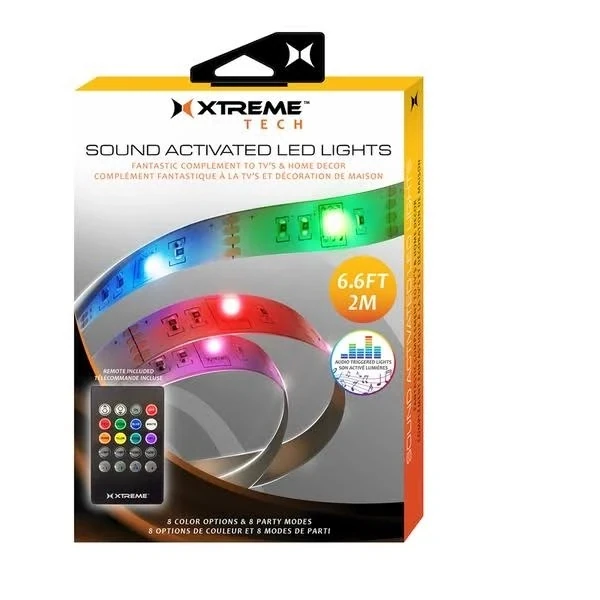 Xtreme Cables Sound-Activated LED Light Strip &amp; Remote Control