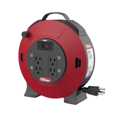 HYPER TOUGH 4-Outlet 25FT 16AWG Extension Cord Indoor Cord Reel