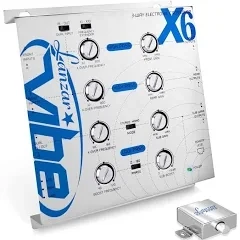 LANZAR Upgraded 3-Way Electronic Audio Crossover - Network Hi-Pass and Low-Pass Channel 12dB Octave Slope Power LED Indicator w/Remote Subwoofer Control and Parallel Input Switch - Vibe VIBEX6, White