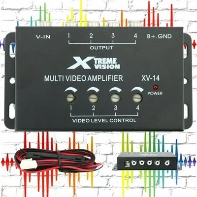 Xtreme 75-Ohms 4-Channel Car Video Signal Amplifier for Multi-Monitor System Bundle, Men&#39;s, Size: One Size