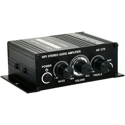 Ounona Amplifier Audio Receiver Dual Amp Stereo Car Power Digital 2 Component Amplifiers Speaker Wireless, Size: 13x11cm