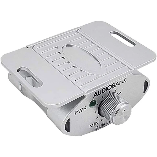 Audiobank 1/2 DIN Car Audio Digital Bass Processor, Sound Restoration &amp; Crossover for Car Subwoofer with Bass Knob/Input Level: 15V RMS &amp; Output