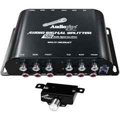Audiopipe Rca 1 In /3 Out 10 Volt Audio Signal Line Driver With Remote Bass Knob
